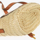 Chloe Brown Woven Raffia and Leather Small Marcie Basket Bag
