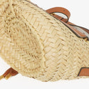 Chloe Brown Woven Raffia and Leather Small Marcie Basket Bag