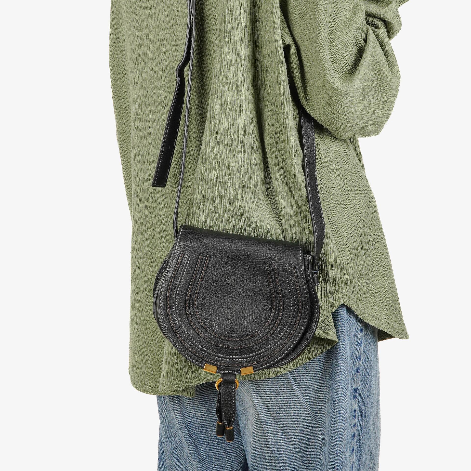 Chloe Marcie Back Leather Saddle Crossbody Bag