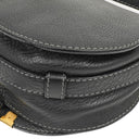 Chloe Marcie Black Leather Saddle Crossbody Bag