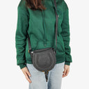 Chloe Marcie Black Leather Saddle Crossbody Bag
