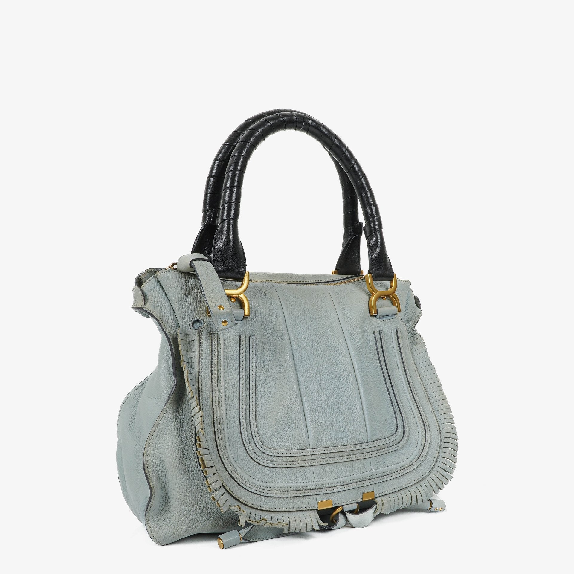Chloe Marcie Blue Leather Satchel