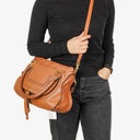 Chloe Marcie Brown Grained Leather Bag