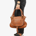 Chloe Marcie Brown Grained Leather Bag