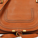 Chloe Marcie Brown Grained Leather Bag