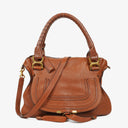 Chloe Marcie Brown Grained Leather Bag