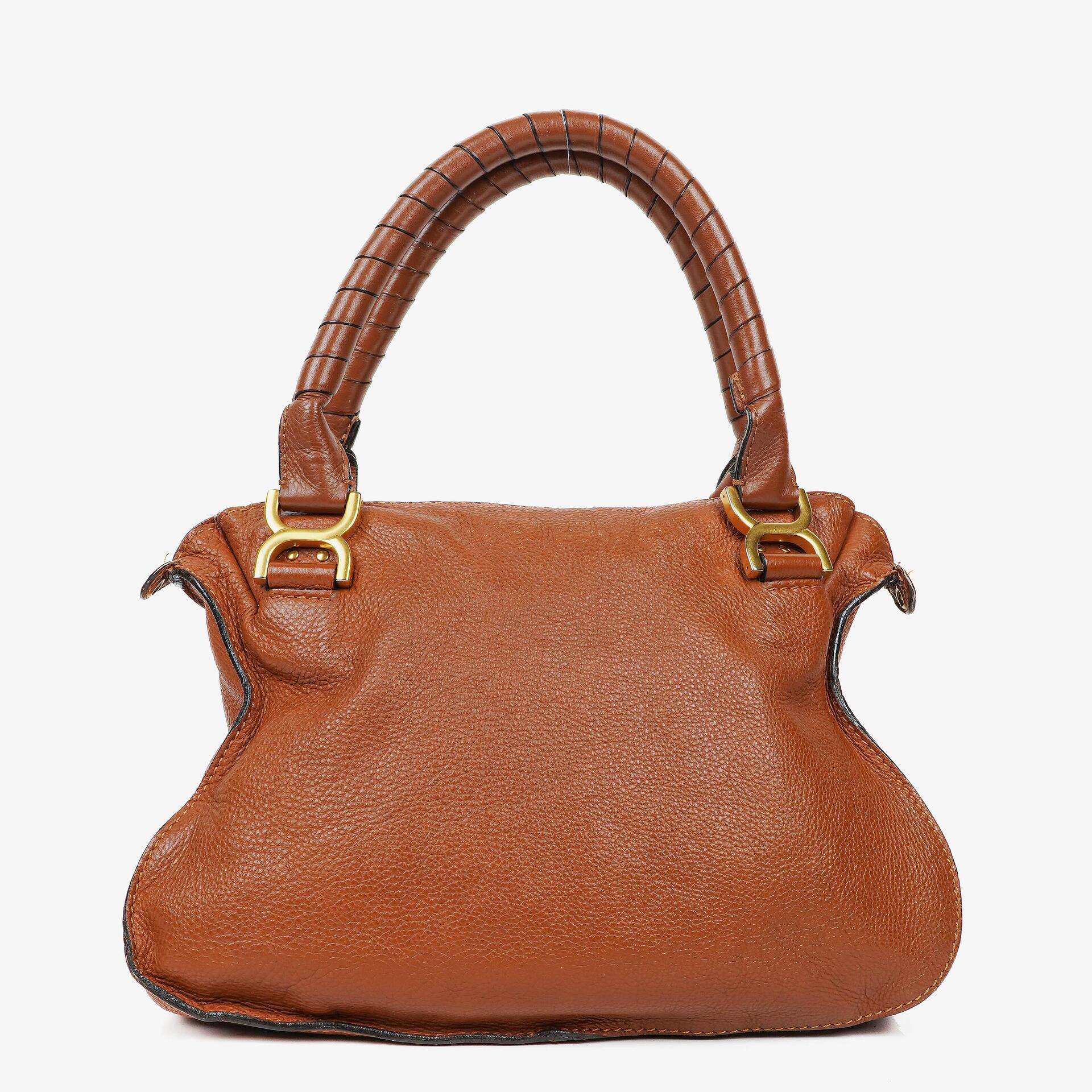 Chloe Marcie Brown Grained Leather Bag