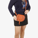 Chloe Marcie Brown Leather Saddle Crossbody Bag