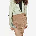 Chloe Marcie Brown Leather Shoulder Bag