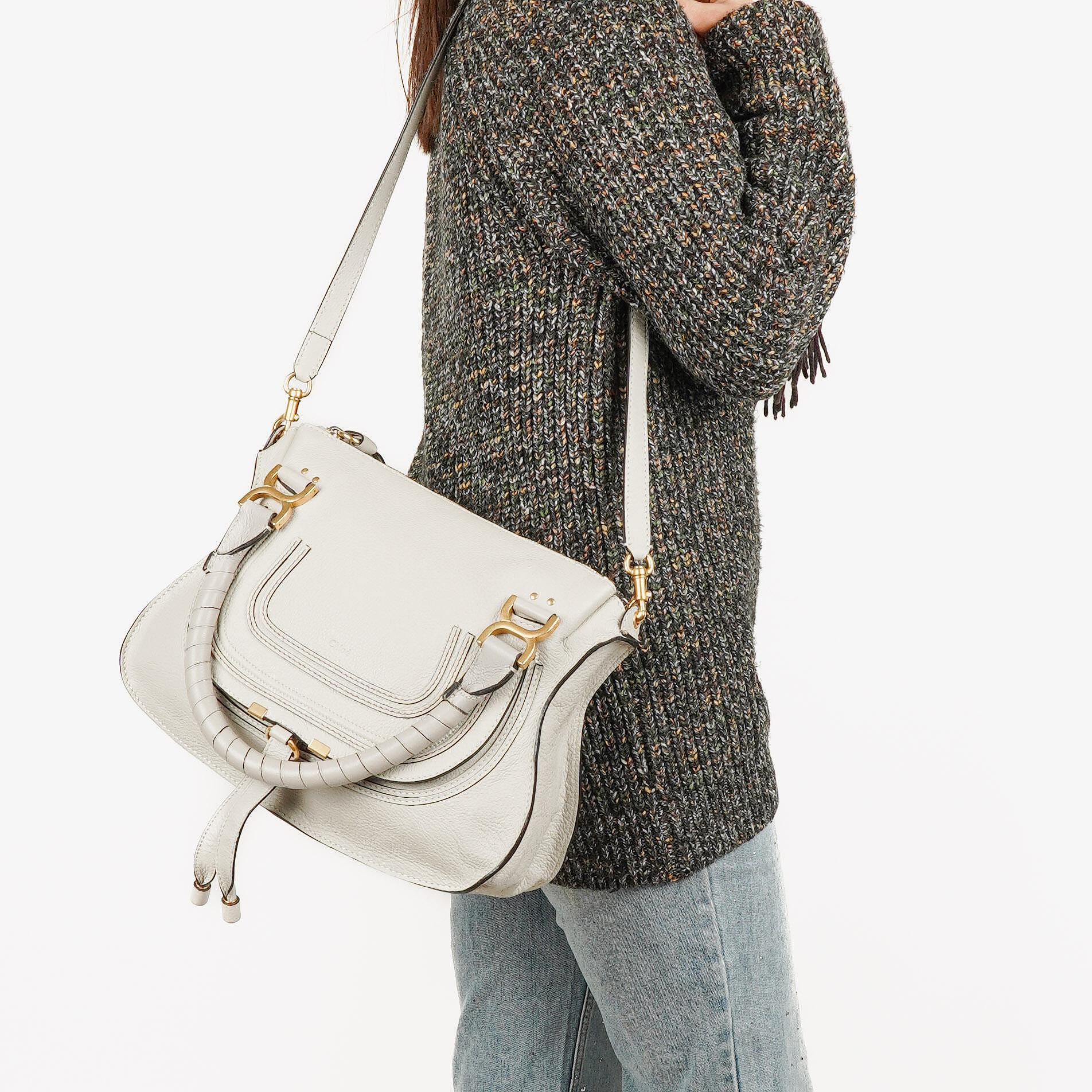 Chloe Marcie Leather Top Handle Shoulder Bag