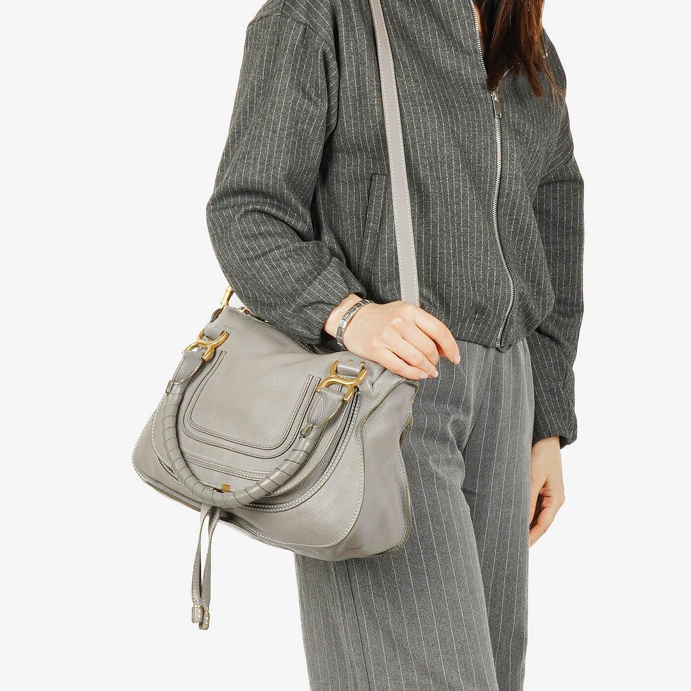 Chloe Marcie Leather Top Handle Shoulder Bag