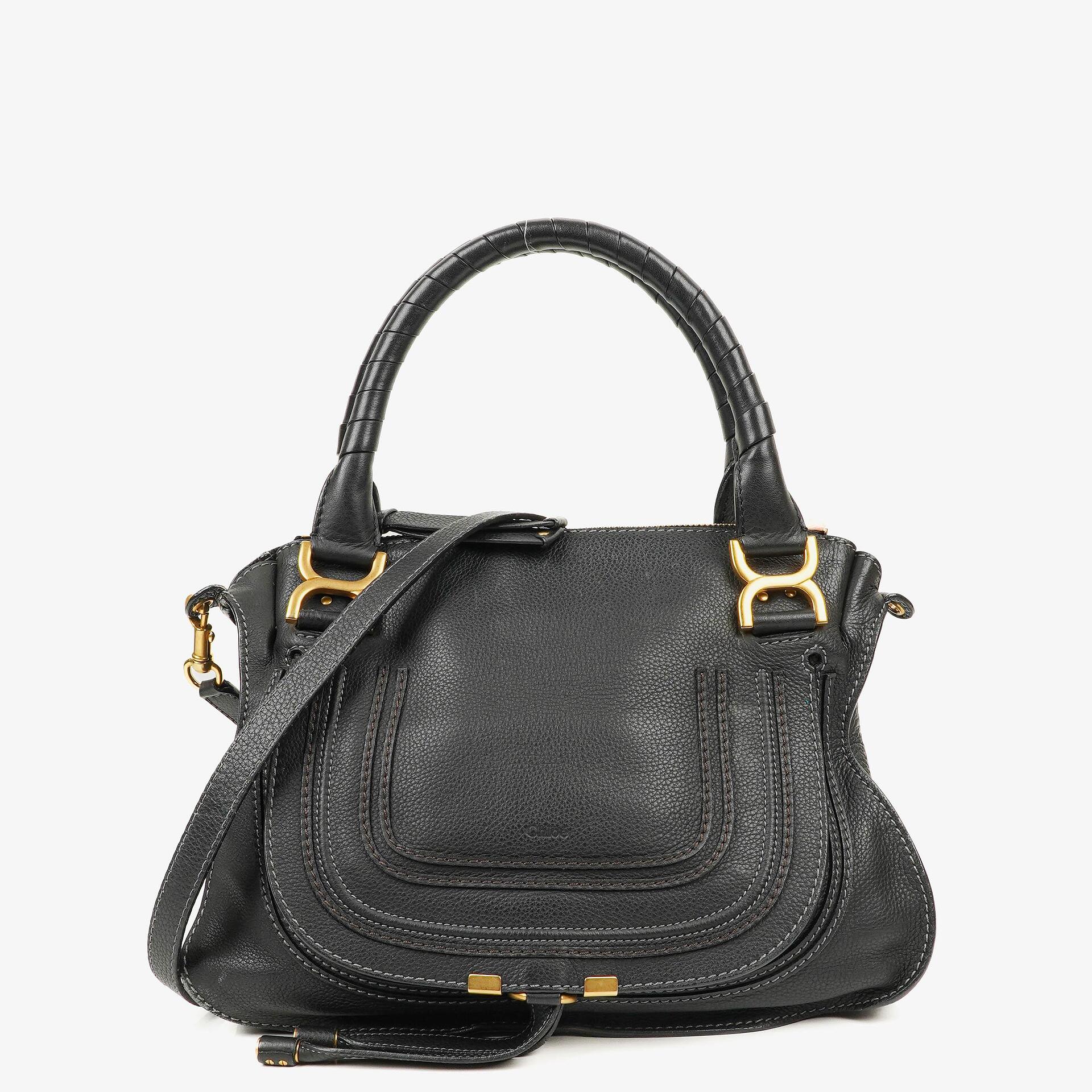 Chloe Marcie Medium Black Leather Satchel