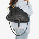 Chloe Marcie Medium Black Leather Satchel