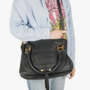 Chloe Marcie Medium Black Leather Satchel