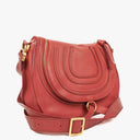 Chloe Marcie Medium Maple Leaf Leather Round Zip Crossbody Bag