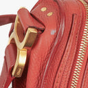 Chloe Marcie Medium Maple Leaf Leather Round Zip Crossbody Bag