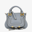 Chloe Marcie Mini Ash Blue Grained Leather Bag