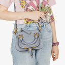 Chloe Marcie Mini Ash Blue Grained Leather Bag