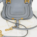 Chloe Marcie Mini Ash Blue Grained Leather Bag