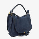 Chloe Marcie Navy Nubuk Shoulde Bag