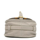 Chloe Marcie Neutral Grey Leather Saddle Crossbody Bag