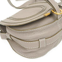 Chloe Marcie Neutral Grey Leather Saddle Crossbody Bag
