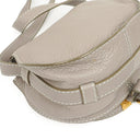 Chloe Marcie Neutral Grey Leather Saddle Crossbody Bag