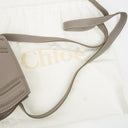 Chloe Marcie Neutral Grey Leather Saddle Crossbody Bag