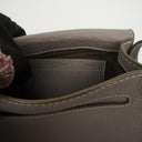 Chloe Marcie Neutral Grey Leather Saddle Crossbody Bag