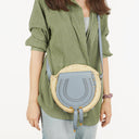 Chloe Marcie Raffia and Leather Basket Crossbody Bag
