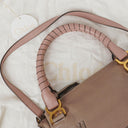 Chloe Marcie Rhino/Dark Odalisque Pink Leather Shoulder Bag