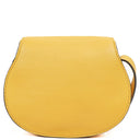 Chloe Marcie Saddle Small Crossbody Bag In Dusty Yellow Pebbled Leather