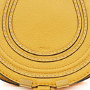 Chloe Marcie Saddle Small Crossbody Bag In Dusty Yellow Pebbled Leather