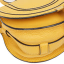 Chloe Marcie Saddle Small Crossbody Bag In Dusty Yellow Pebbled Leather