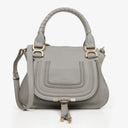 Chloe Marcie Small Cashmere Grey Grained Leather Bag