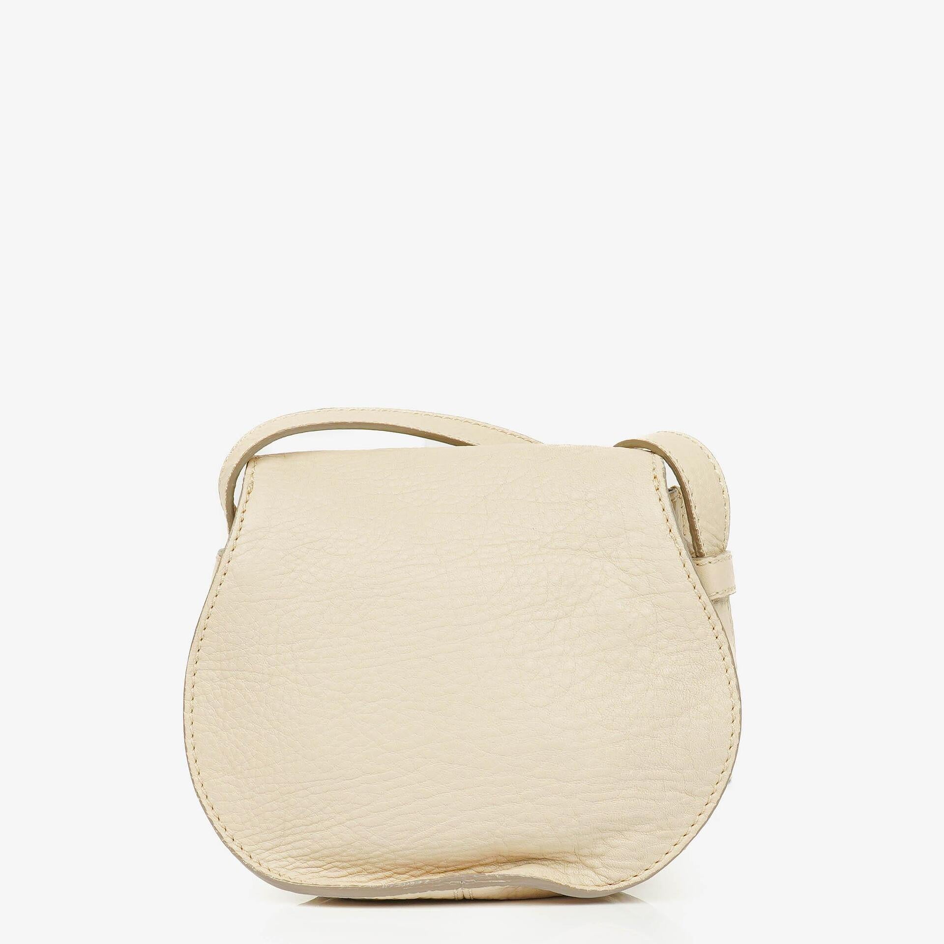 Chloe Marcie Sweet Beige Leather Saddle Crossbody Bag