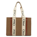 Chloe Medium Woody Wool Tote Bag Brown