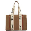 Chloe Medium Woody Wool Tote Bag Brown
