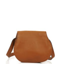 Chloe Mini Marcie Tan Grained Calfskin Saddle Crossbody Bag