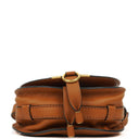 Chloe Mini Marcie Tan Grained Calfskin Saddle Crossbody Bag