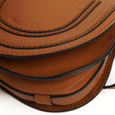 Chloe Mini Marcie Tan Grained Calfskin Saddle Crossbody Bag