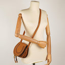 Chloe Mini Marcie Tan Grained Calfskin Saddle Crossbody Bag
