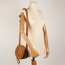 Chloe Mini Marcie Tan Grained Calfskin Saddle Crossbody Bag