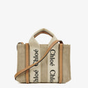 Chloe Mini Woody Linen Tote Bag