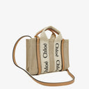 Chloe Mini Woody Linen Tote Bag
