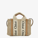 Chloe Mini Woody Linen Tote Bag