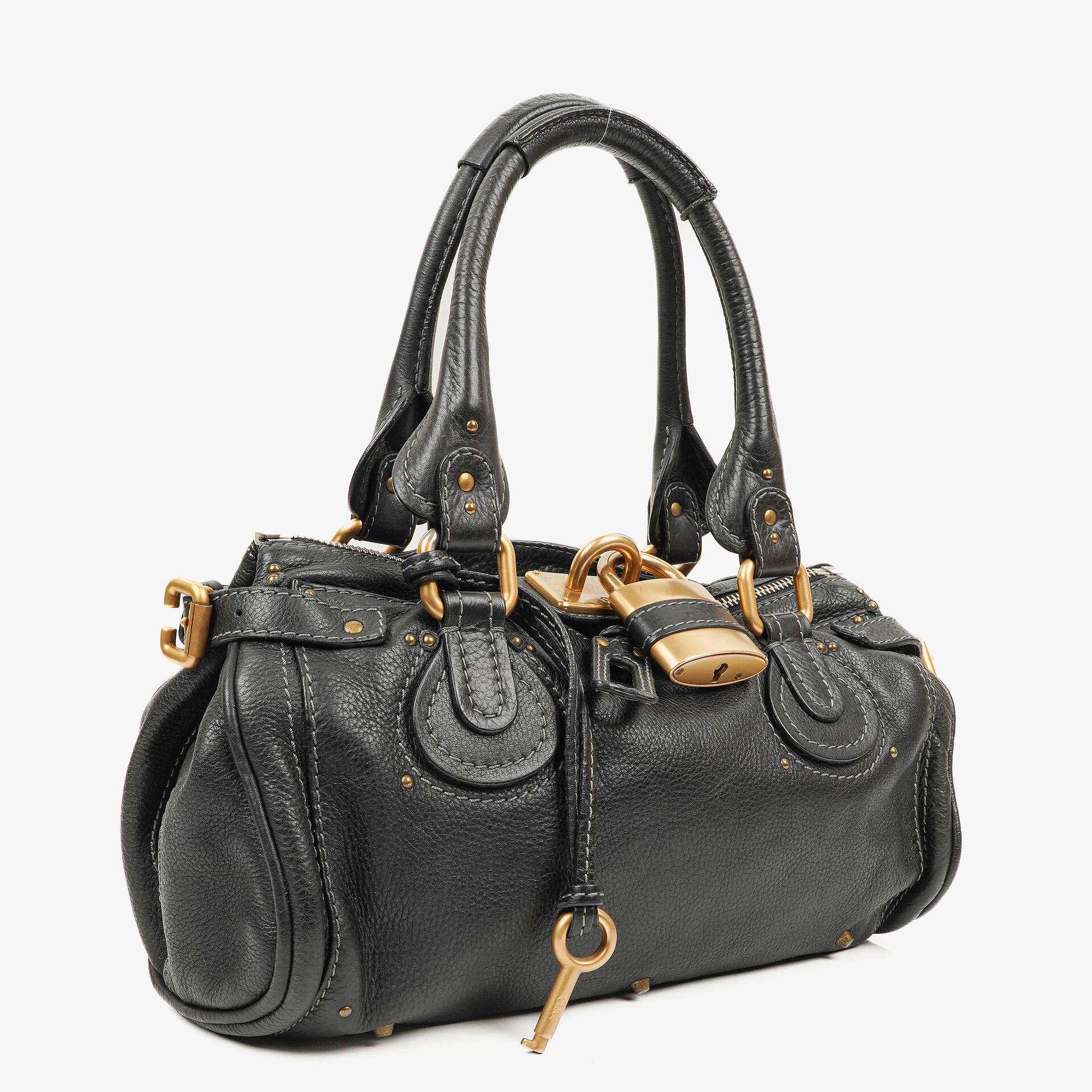 Chloe Paddington Black Calfskin Satchel Bag