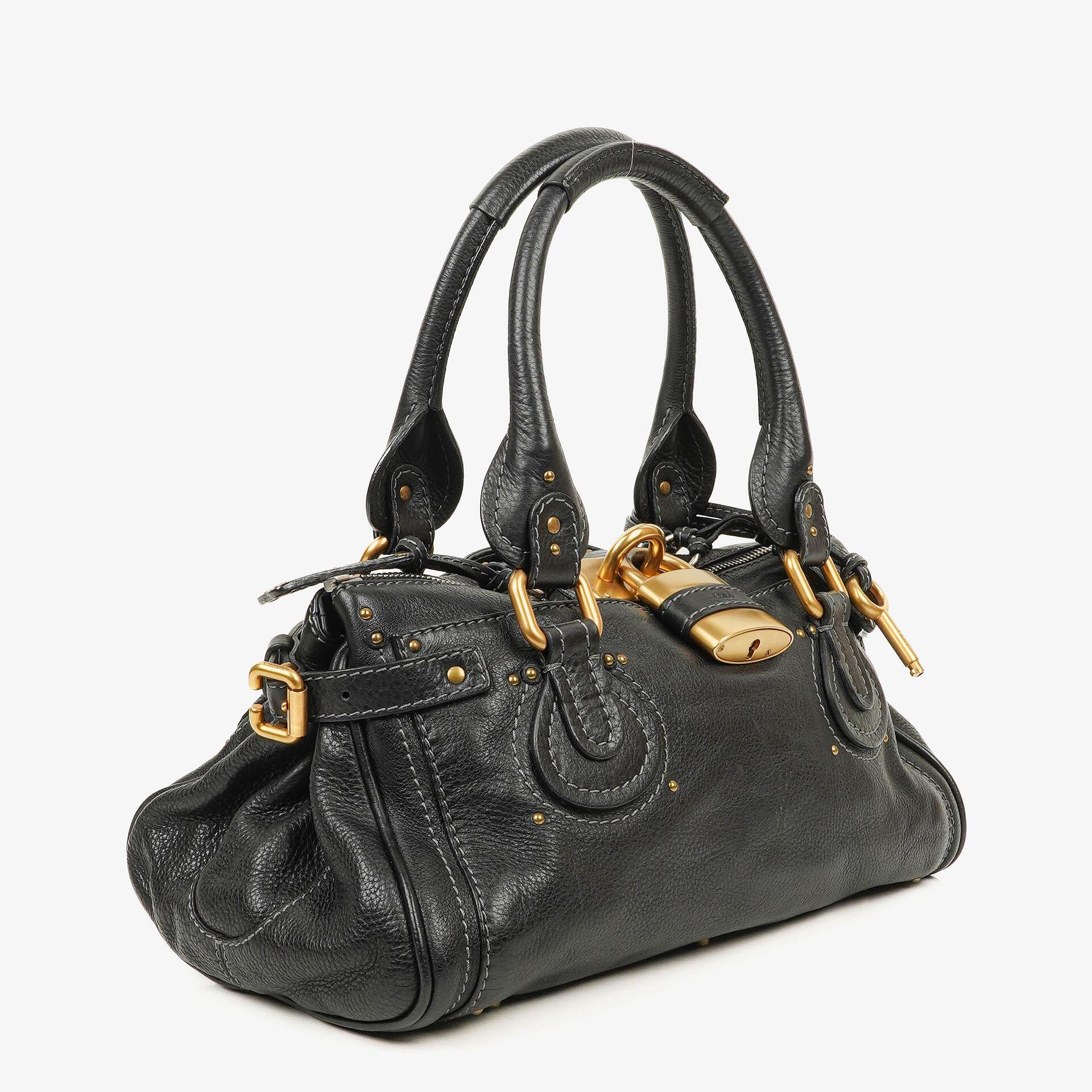 Chloe Paddington Black Calfskin Satchel Bag