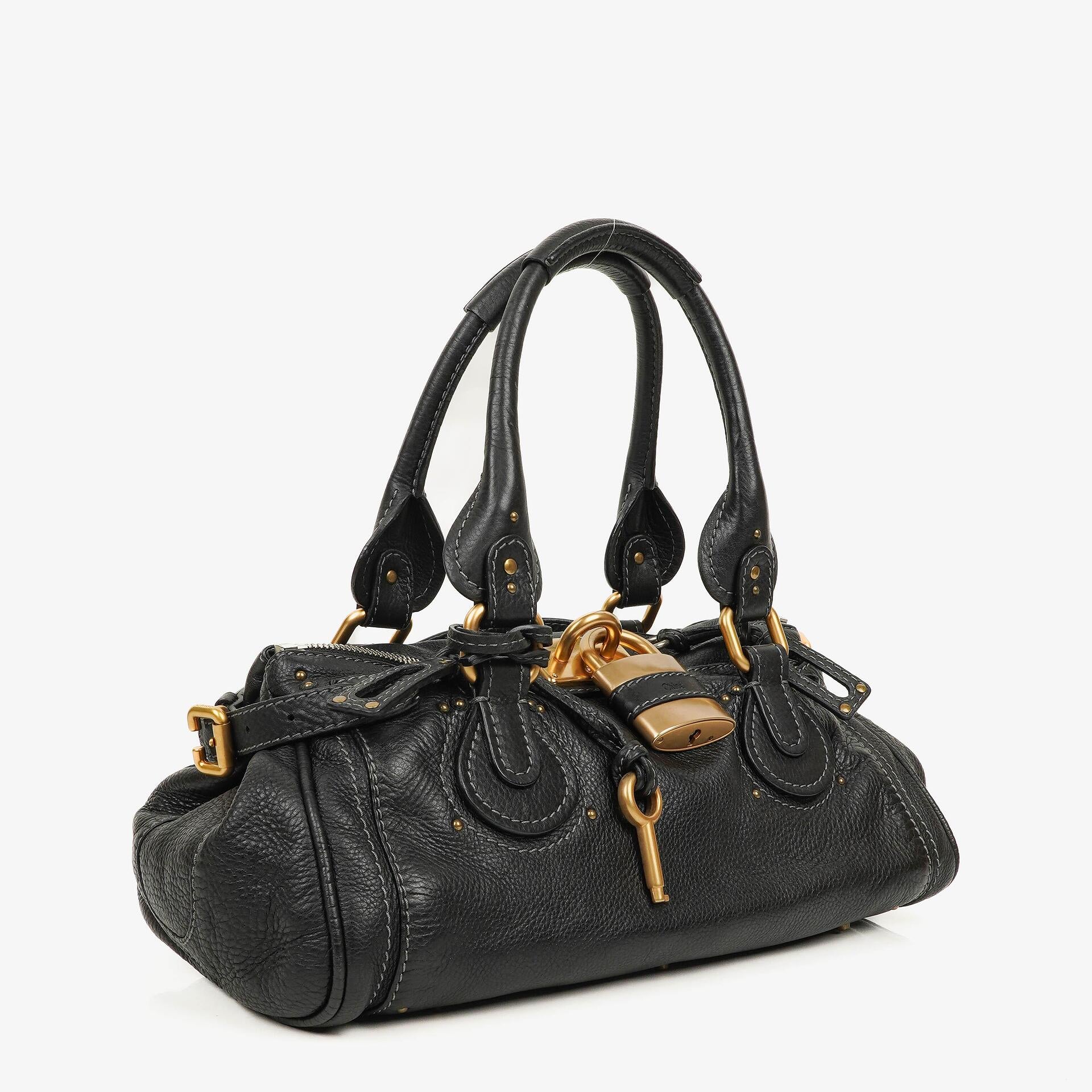Chloe Paddington Black Calfskin Satchel Bag