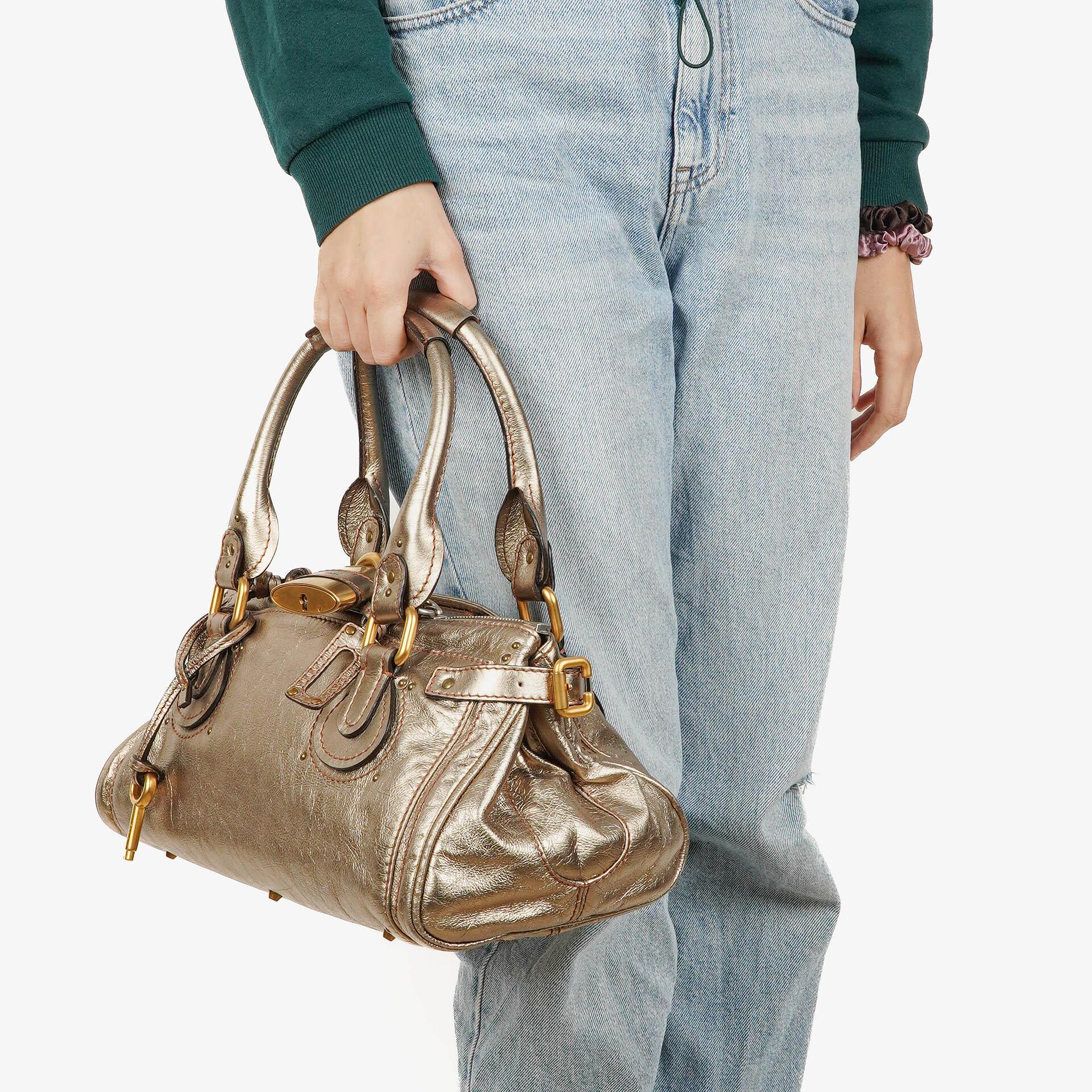 Chloe Paddington Bronze Metallic Leather Bag
